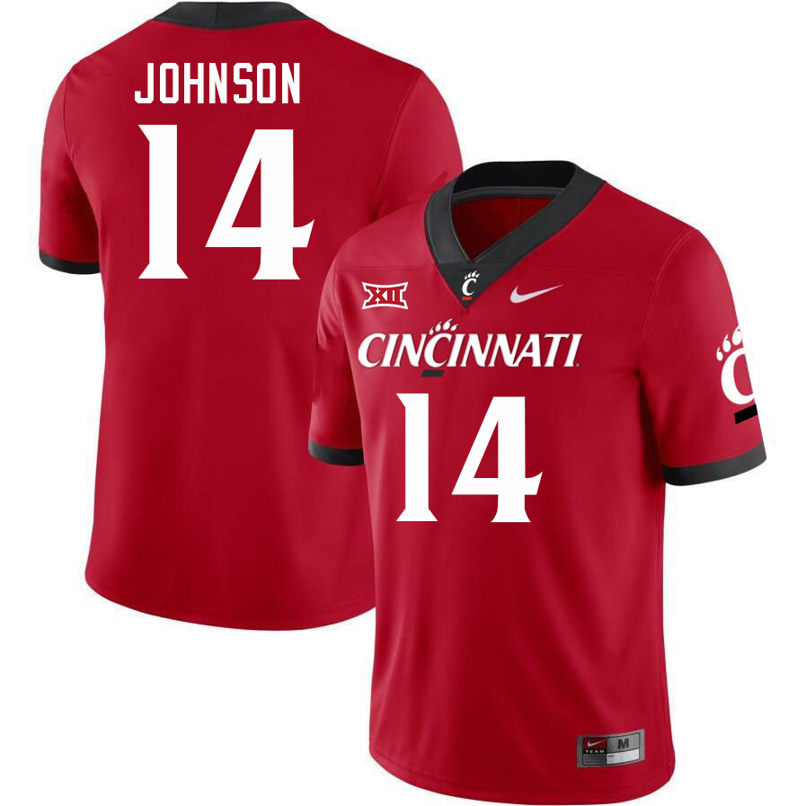 Cincinnati Bearcats #14 Zay Johnson College Football Jerseys Stitched-Red